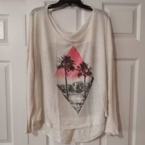Maurices Sheer Cream LS Top Size 2